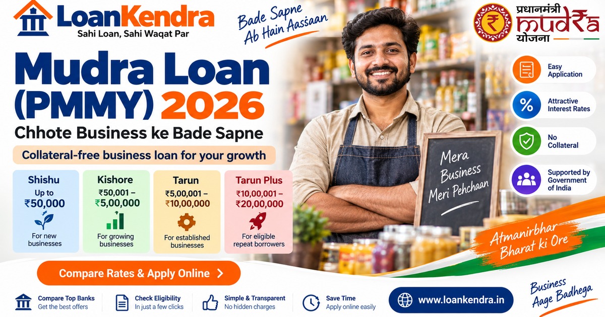 Mudra Loan (PMMY) 2026: Eligibility, Interest Rate & Apply Online